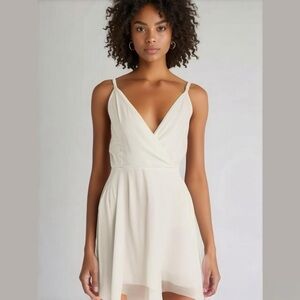 Asos White Cami Wrap Lace Up Back Strappy Mini Dress Size 10 NWT